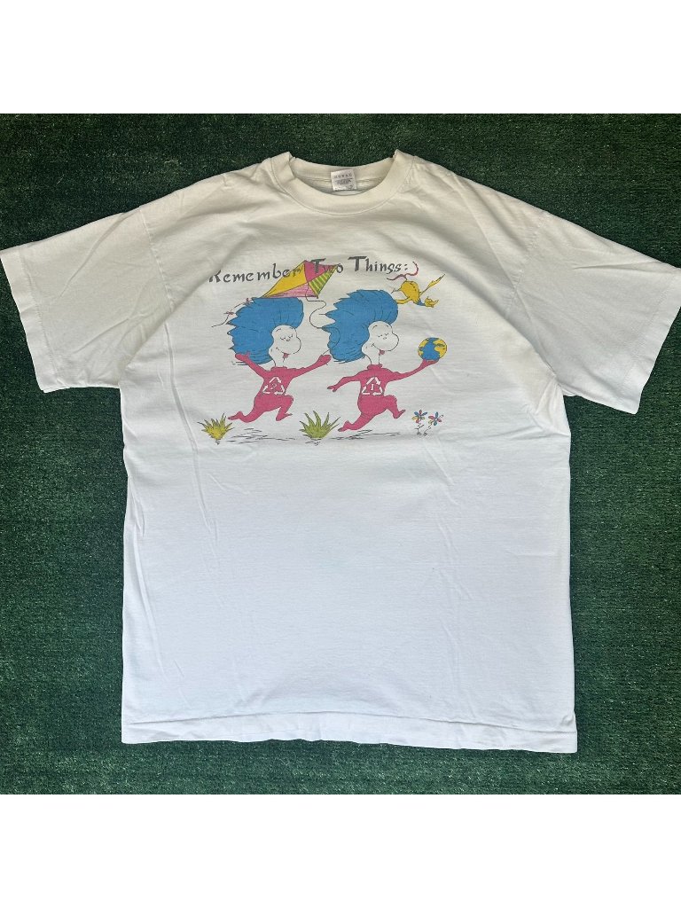 Vintage 90s Dr. Seuss Two Things Environmental T-Shirt Earth Gorpcore Hippie Xl